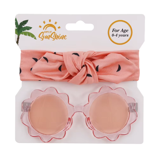 SunBloom Set – Floral Headband & Flower Sunglasses for Kids