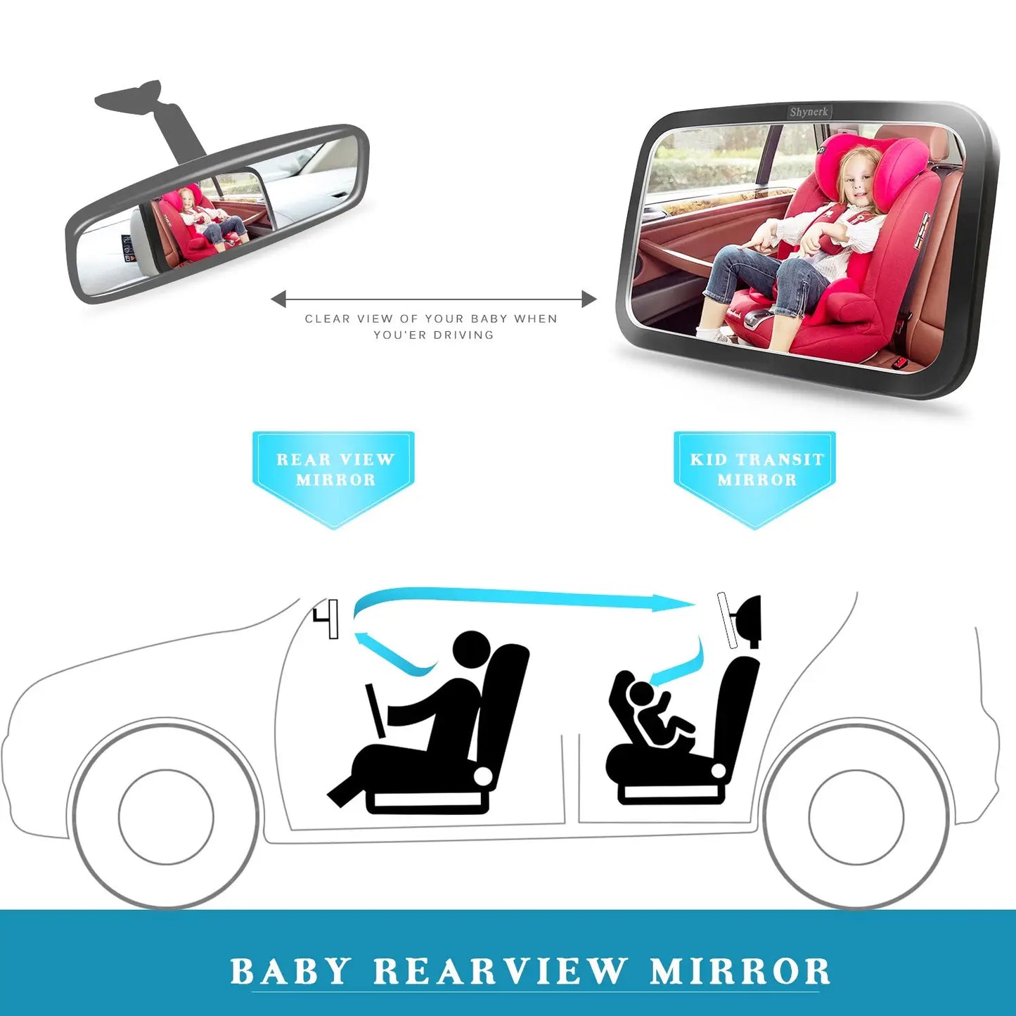 Espejo retrovisor para asiento de coche esencial para recién nacidos