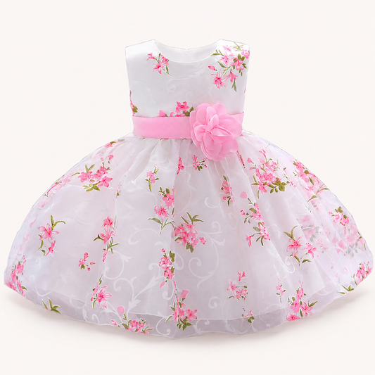 Blush Blossom Baby Party Dress – Floral Pink Occasion Dress