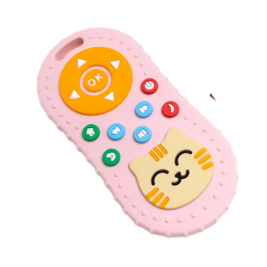 OkapiGlow™ Sensory Silicone Teether – Soothing Relief & Playful Development (Lion & Kitty Collection)