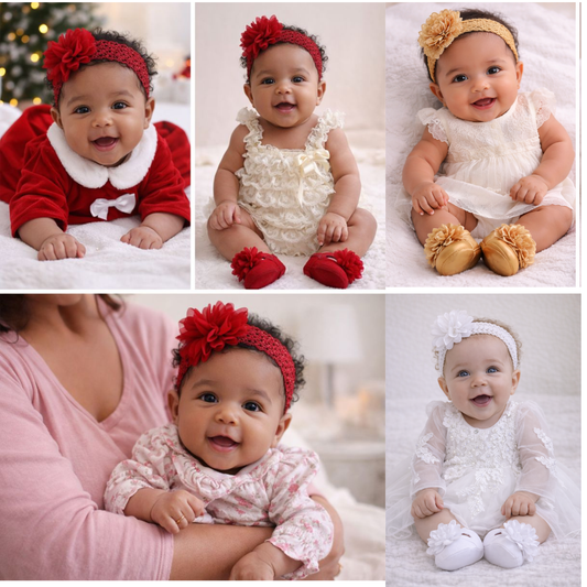 Luxe Bloom Baby Shoe & Headband Set