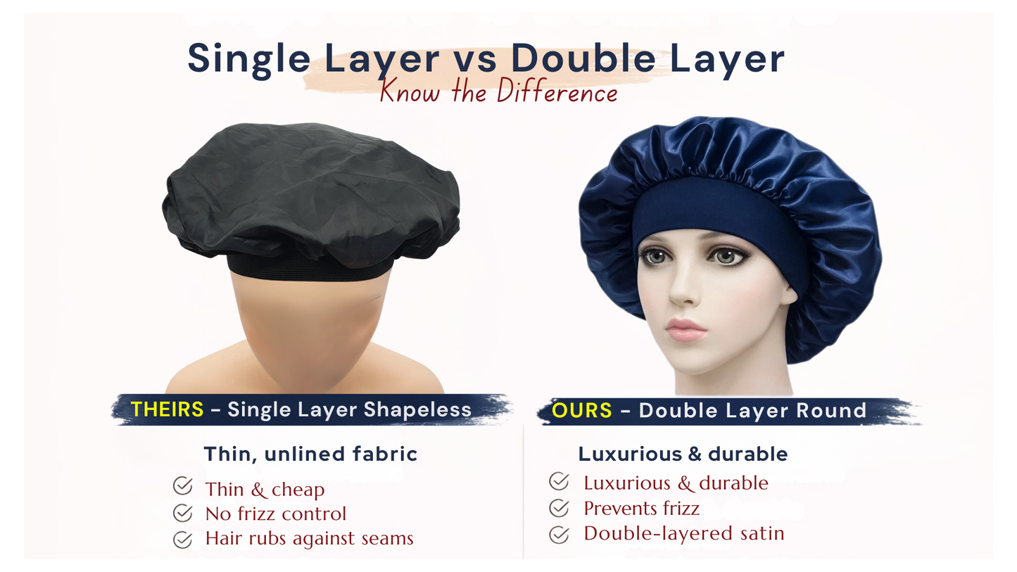 OkapiGlow™ Luxury Double-Layer Satin Baby Sleep Bonnet – Gentle Hair Protection