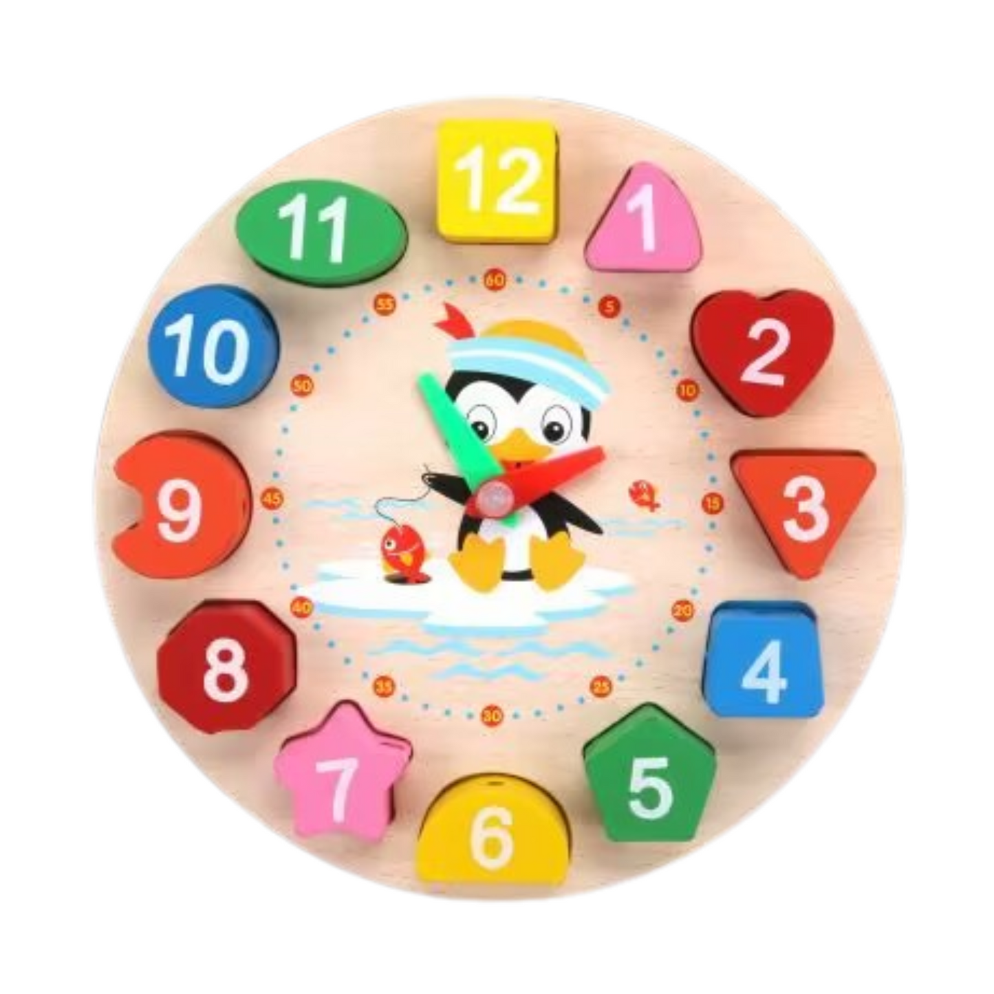 Reloj de madera Montessori: juguete educativo para niños