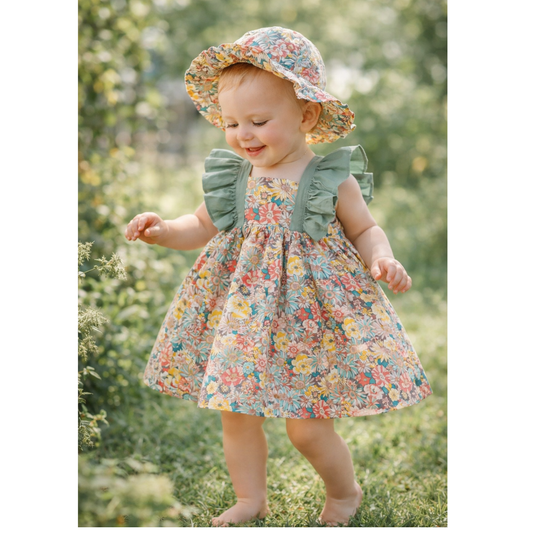 FloraBloom™ Baby Girl Dress & Sun Hat Set – Soft Cotton Summer Outfit