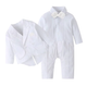 OkapiGlow Heirloom Baptism Romper Set – White Baby Formal Suit with Blazer (0–12 Months)