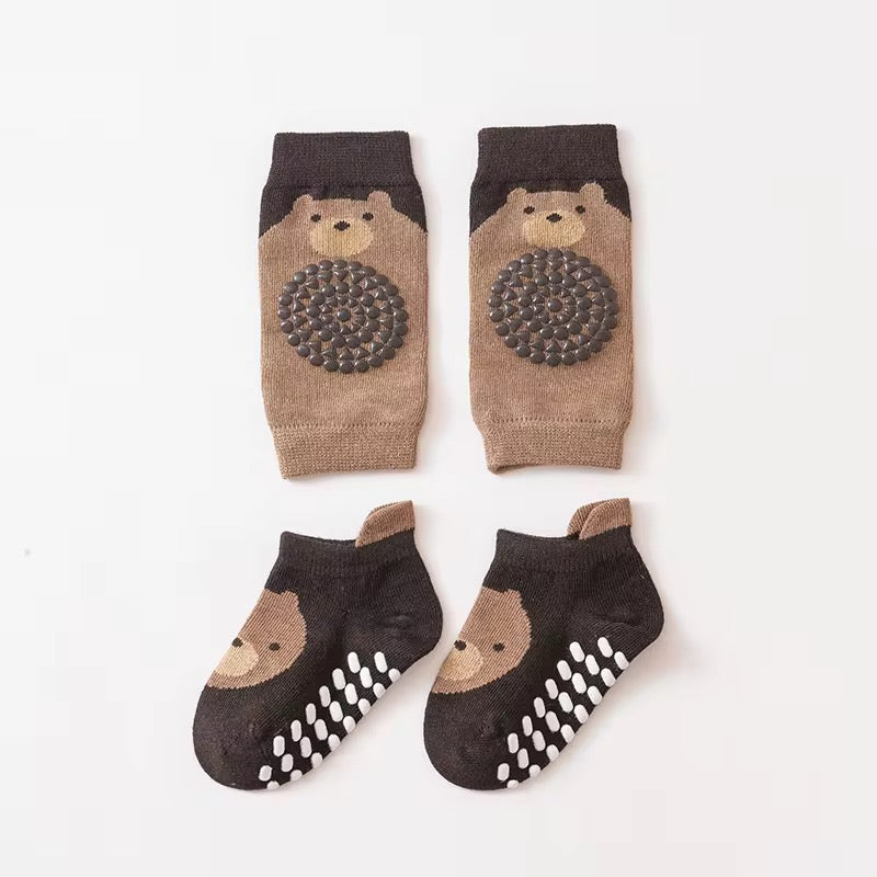 SoftGrip Baby Crawling Knee Pads & Anti-Slip Socks Set