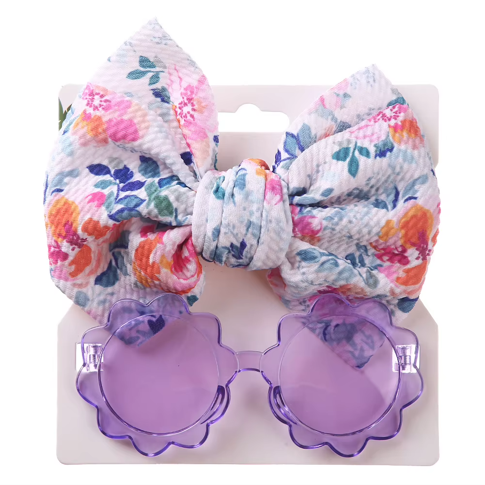 SunBloom Set – Floral Headband & Flower Sunglasses for Kids