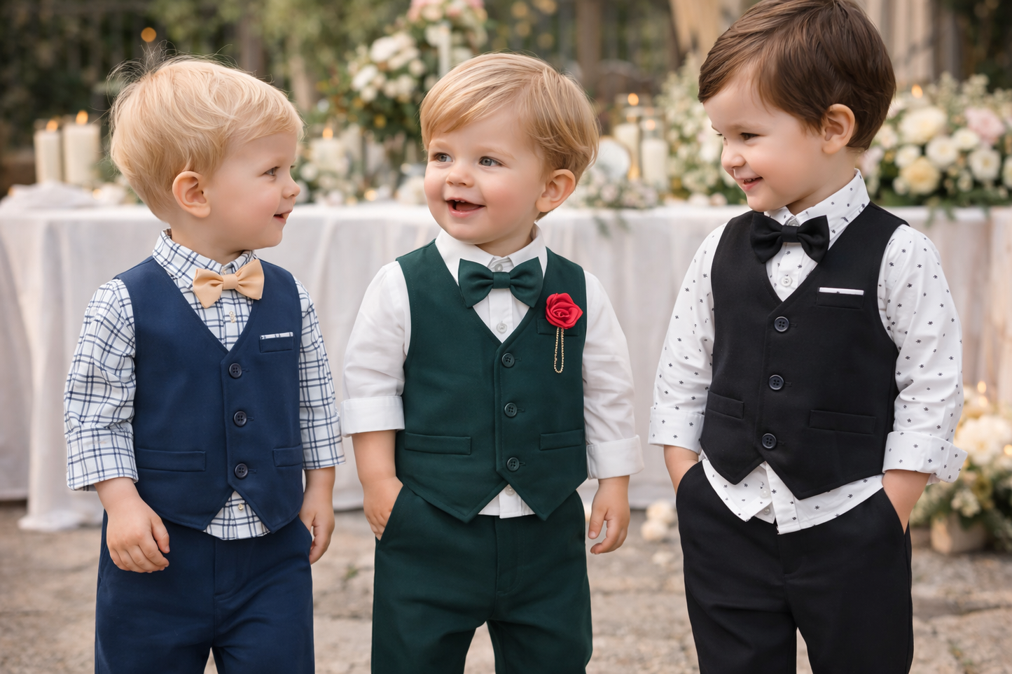 Traje de esmoquin formal para bebés varones