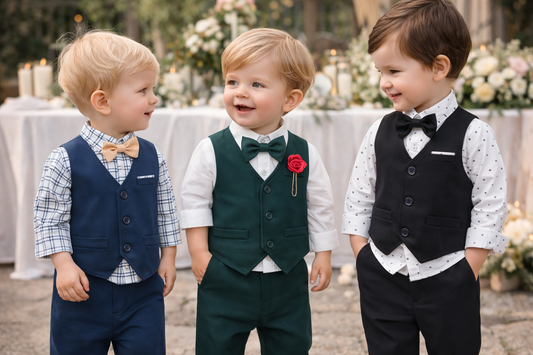 OkapiGlow Little Heritage 4-Piece Suspender Suit Set