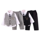 Little Gentleman 3-Piece Formal Suit Set – Vest, Shirt & Trousers (1–4 Years)