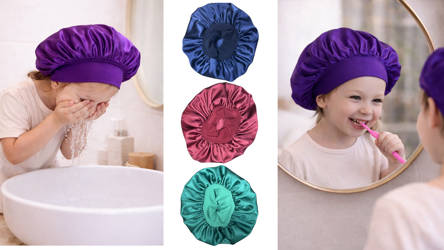 OkapiGlow™ Luxury Double-Layer Satin Baby Sleep Bonnet – Gentle Hair Protection
