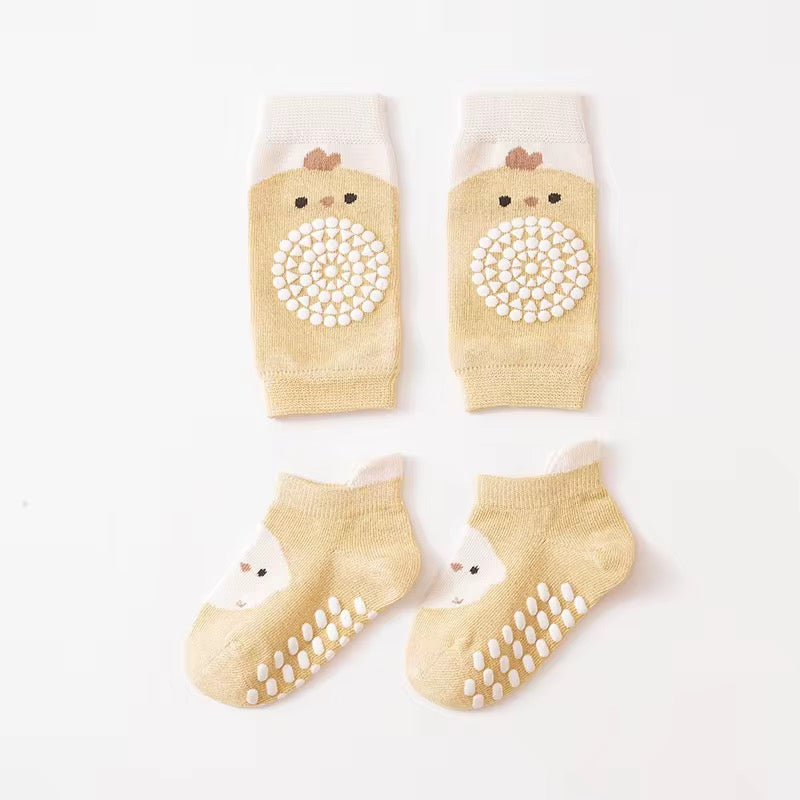 SoftGrip Baby Crawling Knee Pads & Anti-Slip Socks Set