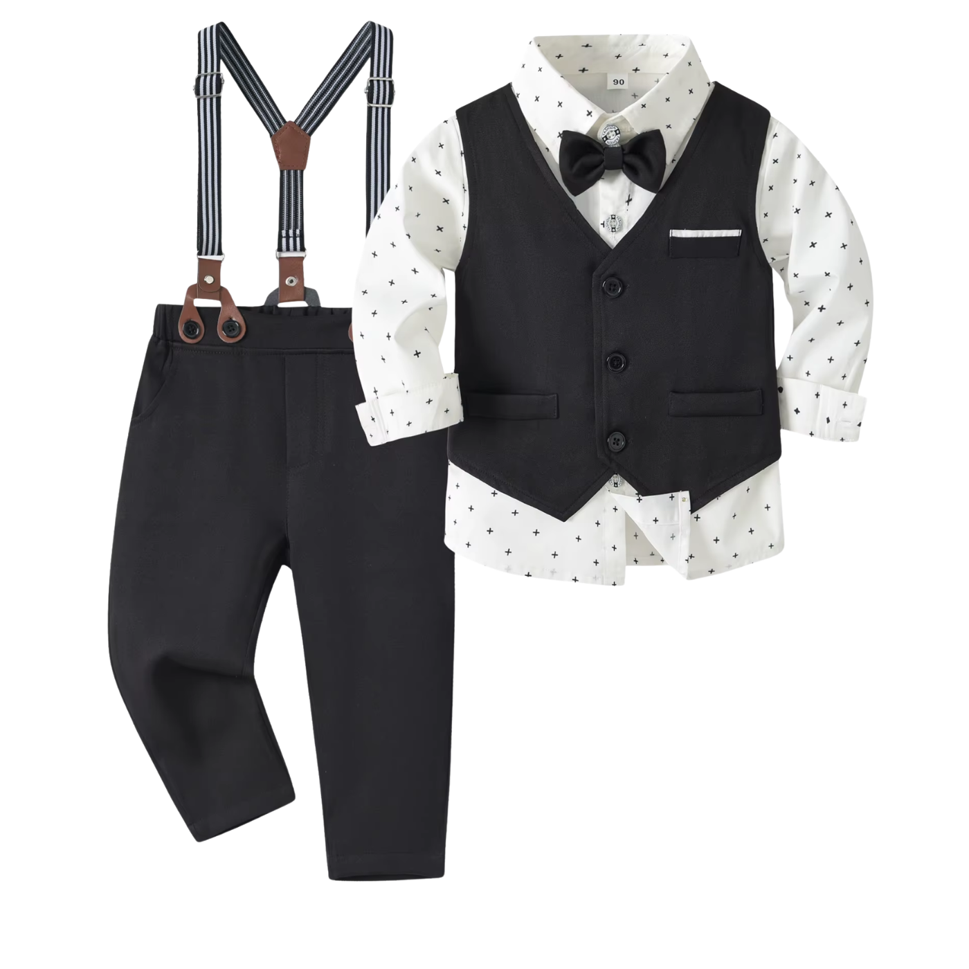 Traje de esmoquin formal para bebés varones