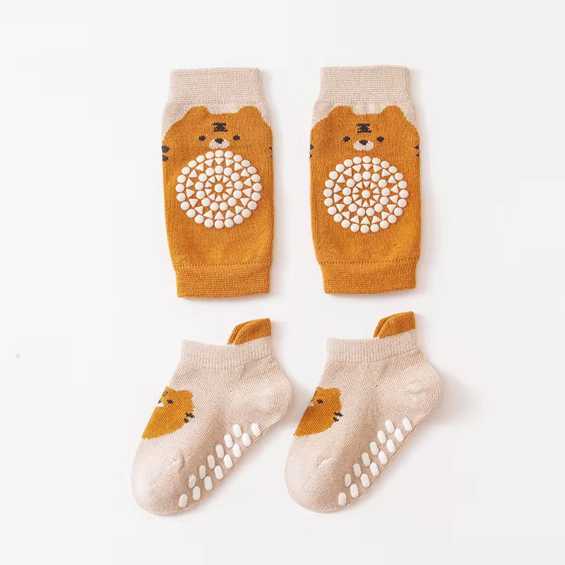 SoftGrip Baby Crawling Knee Pads & Anti-Slip Socks Set
