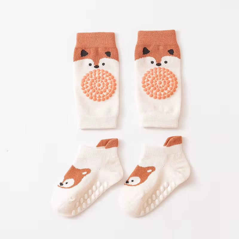 SoftGrip Baby Crawling Knee Pads & Anti-Slip Socks Set