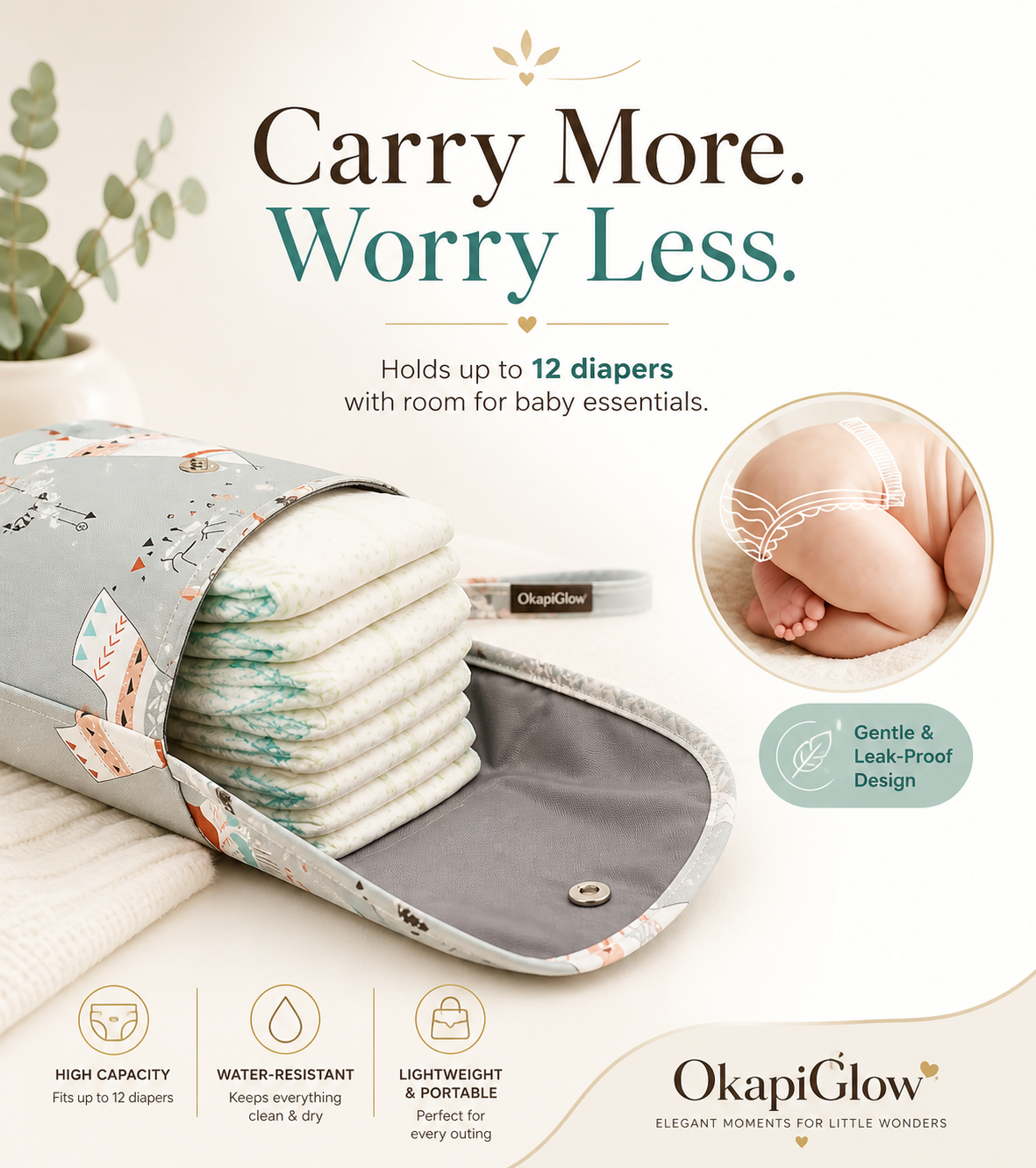 Portable Diaper Organizer Pouch