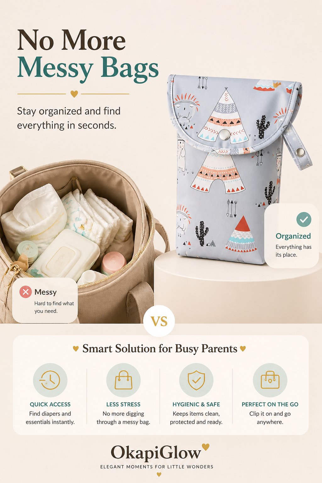 Portable Diaper Organizer Pouch