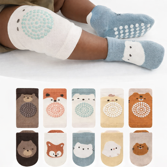 SoftGrip Baby Crawling Knee Pads & Anti-Slip Socks Set