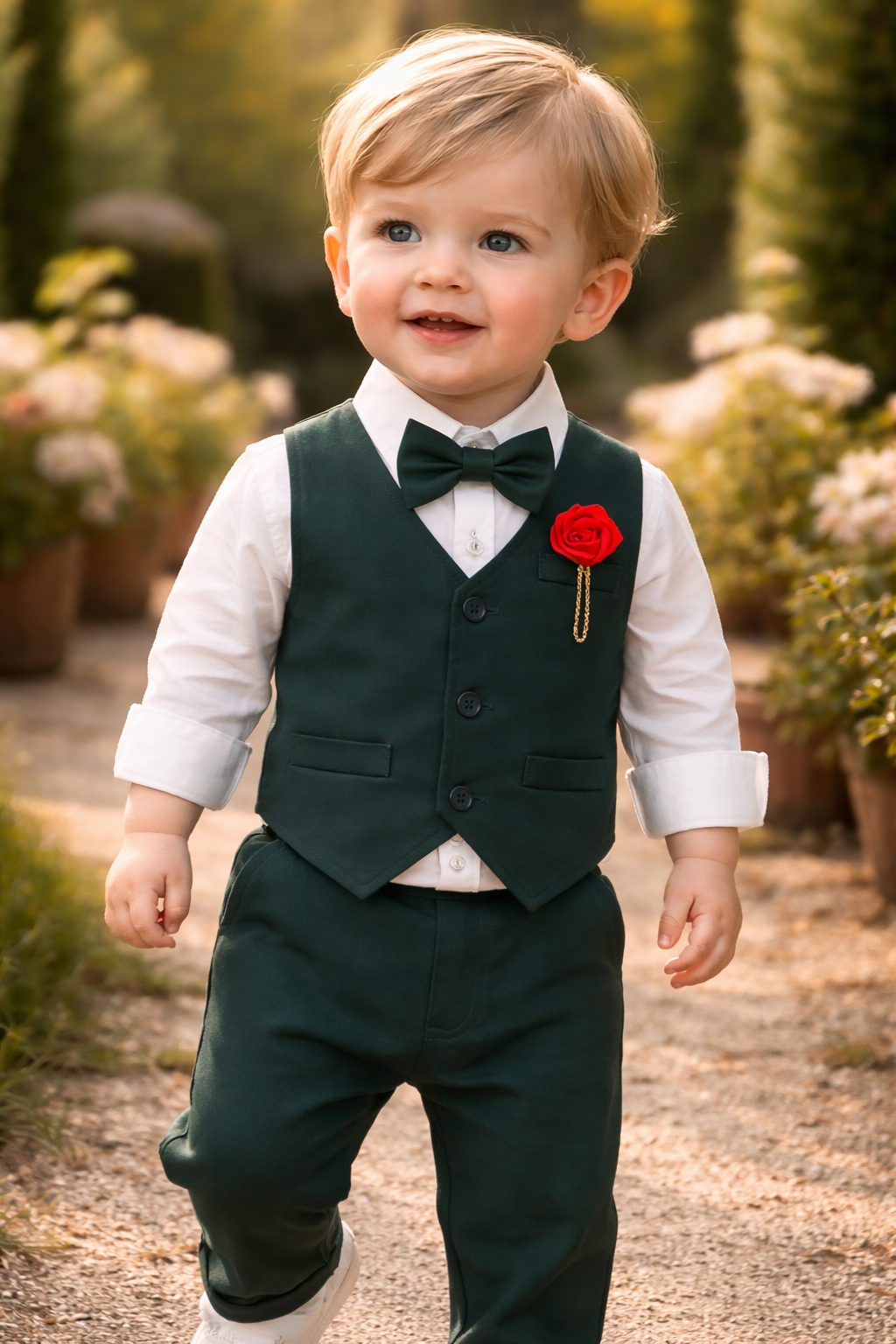 Traje de esmoquin formal para bebés varones