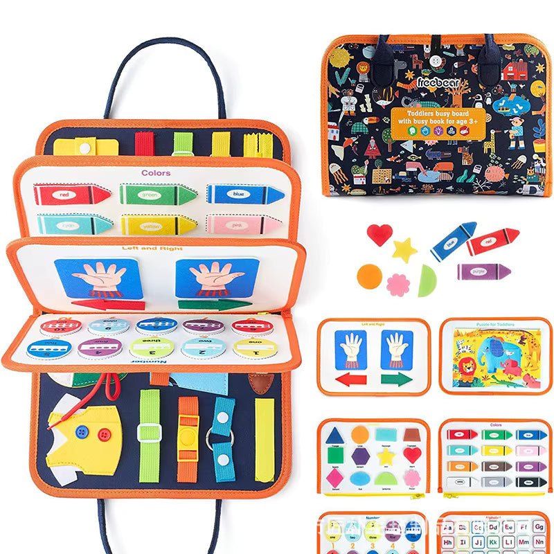 Juego de tablero y libro de actividades Montessori: juguetes educativos sensoriales para niños pequeños