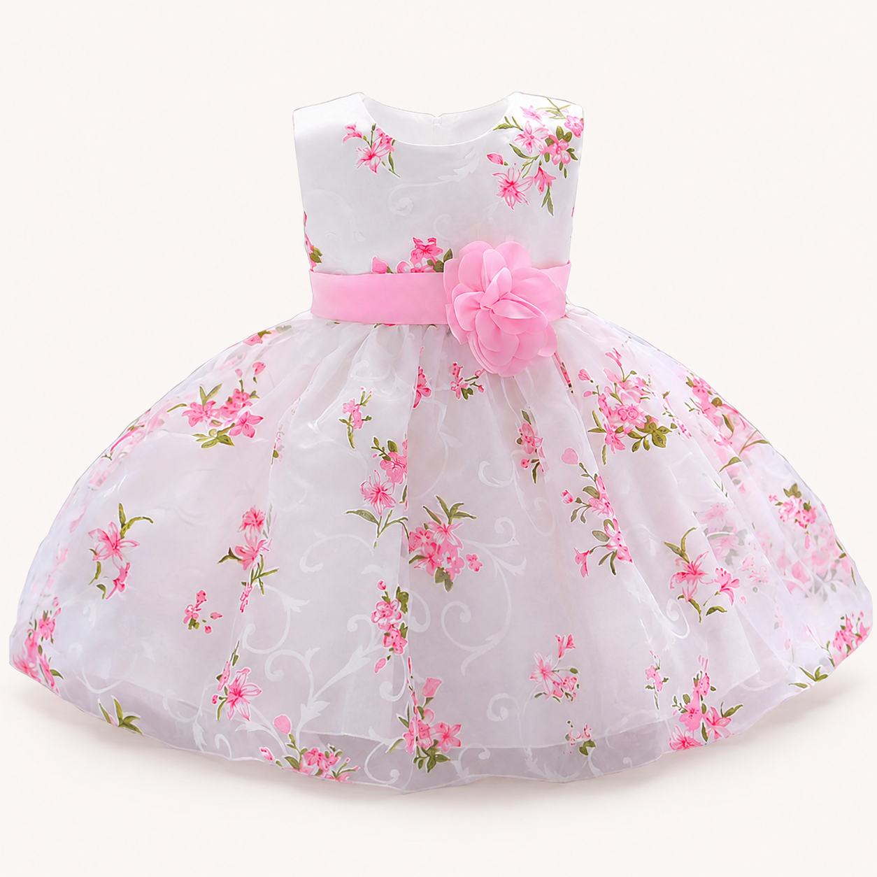 Blush Blossom Baby Party Dress – Floral Pink Occasion Dress
