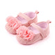 Floral Charm Baby Girl Shoes – Soft Sole Crochet Mary Jane Walkers (0–12 Months)