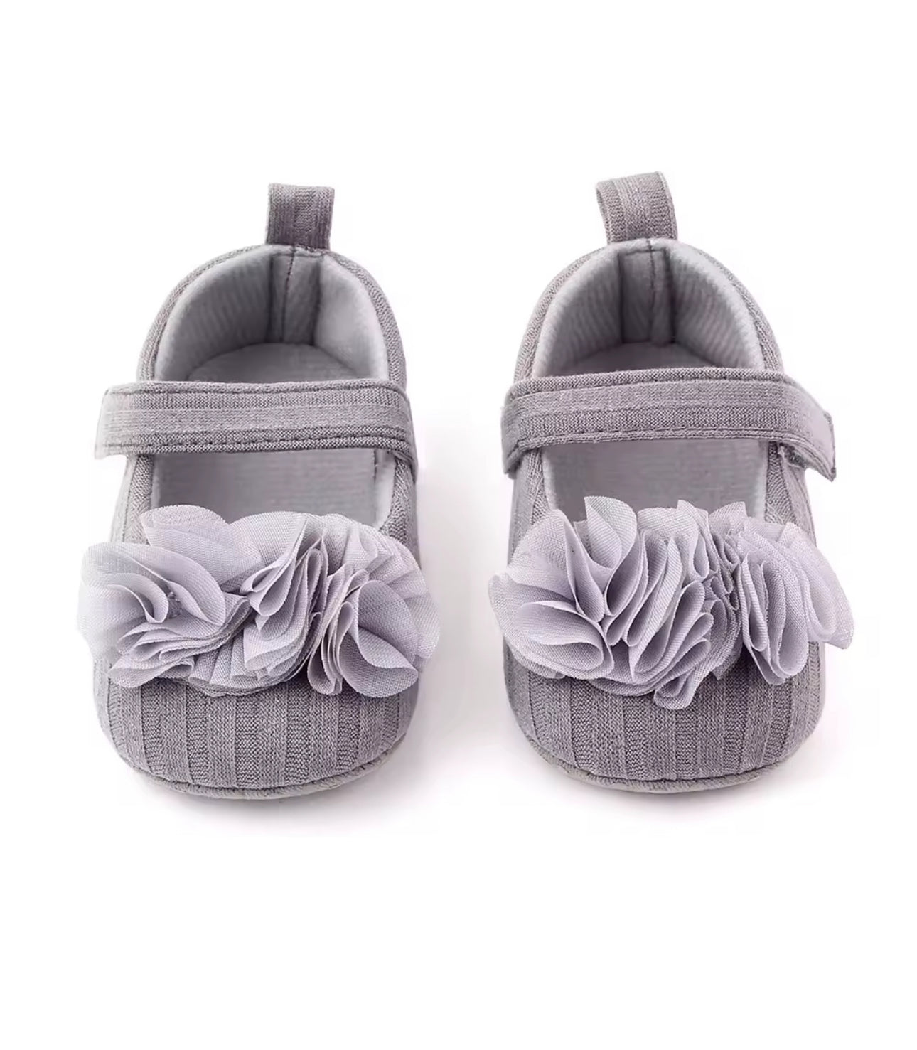 Floral Charm Baby Girl Shoes – Soft Sole Crochet Mary Jane Walkers (0–12 Months)