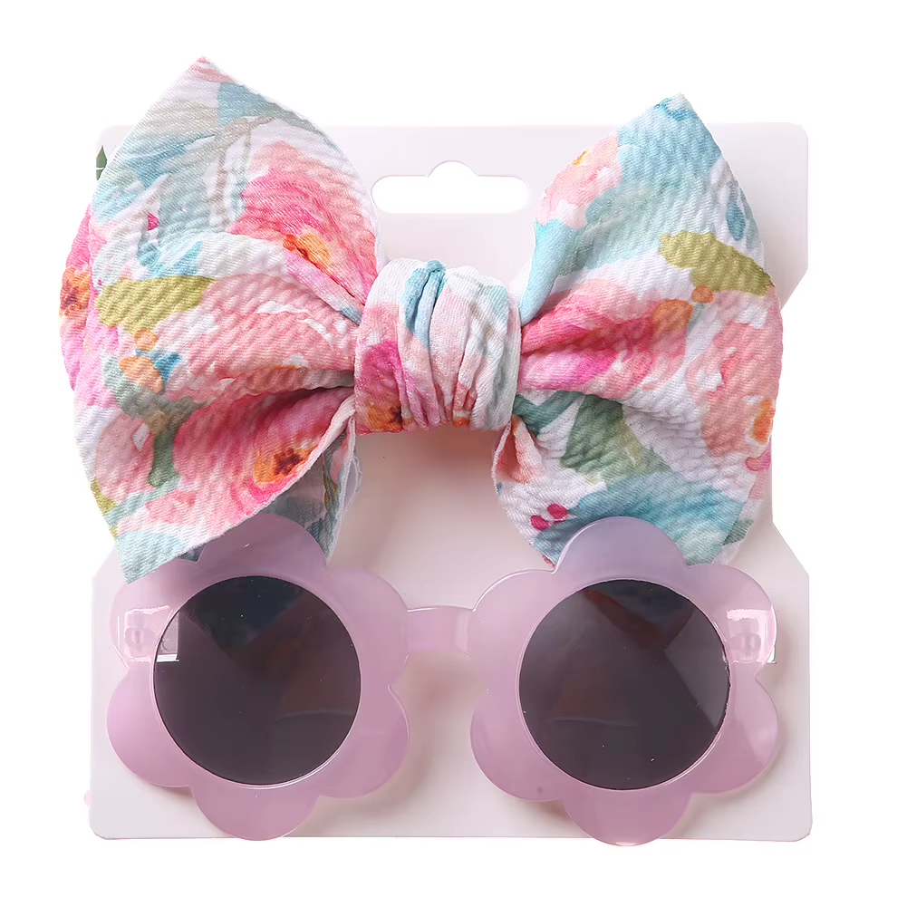 SunBloom Set – Floral Headband & Flower Sunglasses for Kids